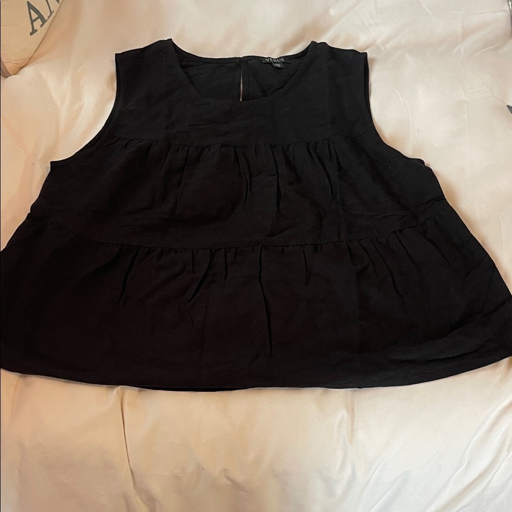 VENUS Black Sleeveless Blouse